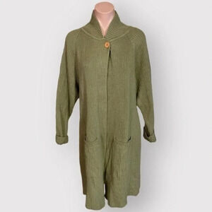 Bullock’s Vintage Women’s Large Tan Acrylic Long Sleeve Open Cardigan